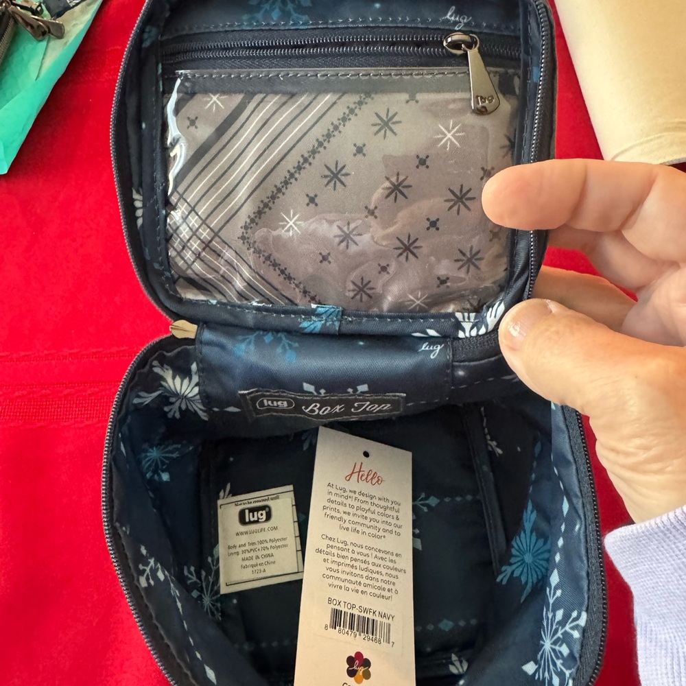 Lug Box Top- Snowflake Navy -NWT - Picture 3 of 3